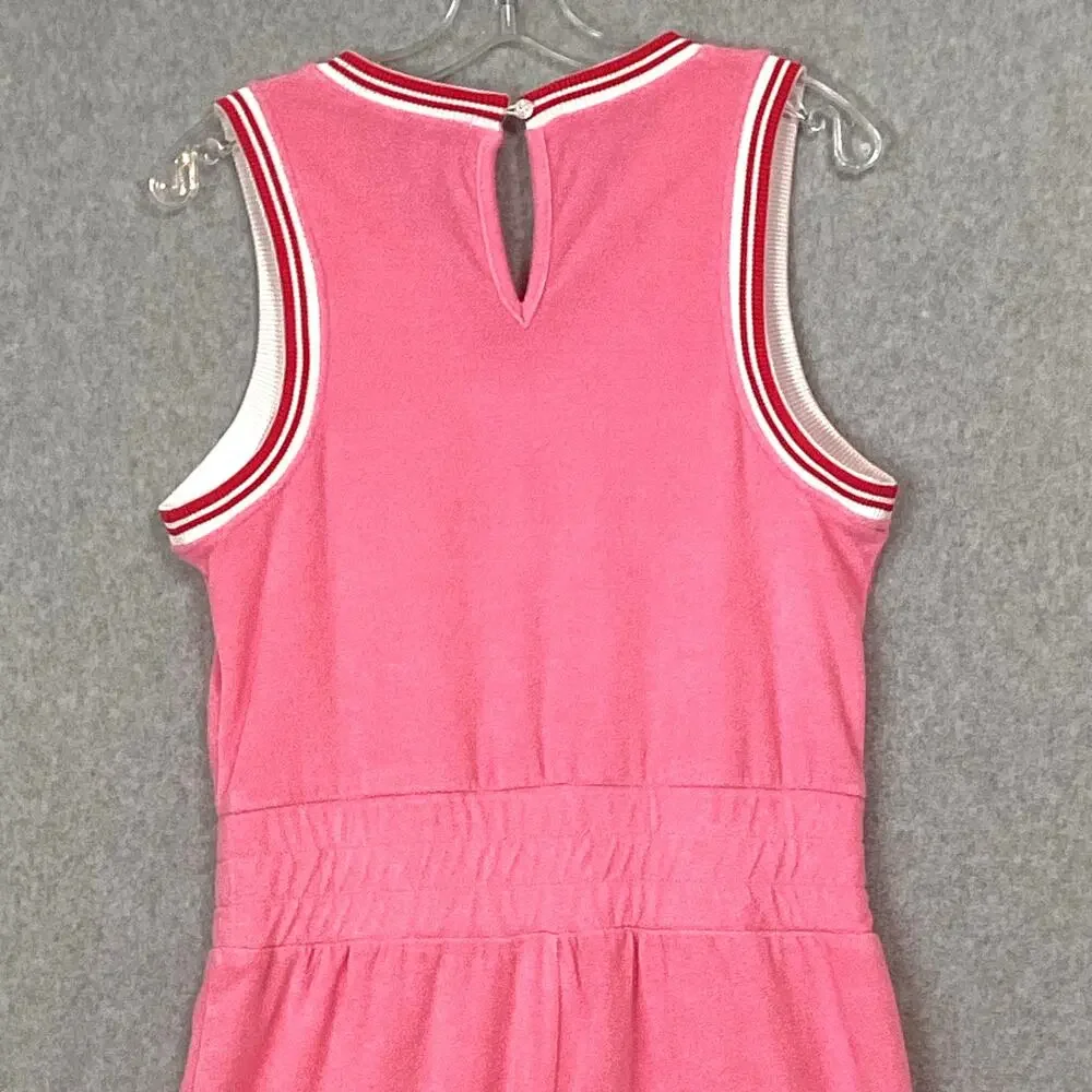 Juicy By Juicy Couture Y2K Crop Wide Leg Terry Cloth Jumpsuit Size M V Neck Pink - Picture 9 of 16